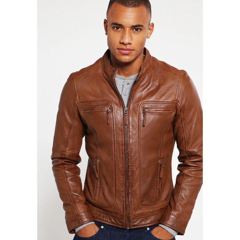 Oakwood CASEY - Chaqueta de cuero - cognac