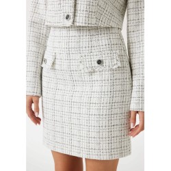 Guess KURZER TWEED - Falda acampanada - schwarz