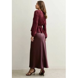 New Look BIAS CUT MIDI - Falda larga - burgundy